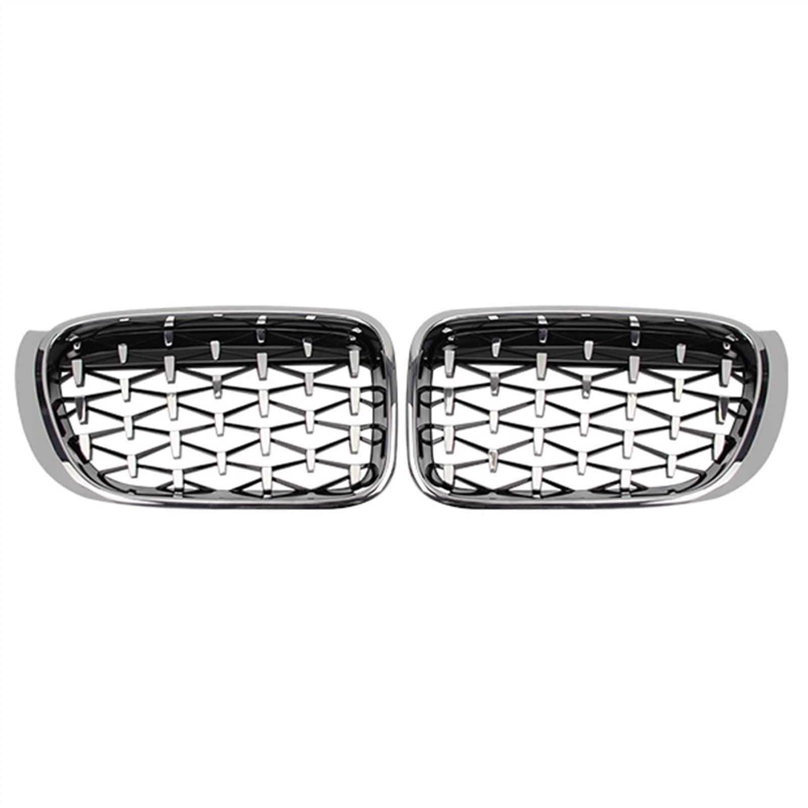 YPLVWSOYQ Nieren Kühlergrille Kompatibel Mit X3 X4 F25 F26 2014 2015 2016 2017 Auto Front Nierengitter Lufteinlass Grill Snap-on Stoßstange Haube(All Silver) von YPLVWSOYQ