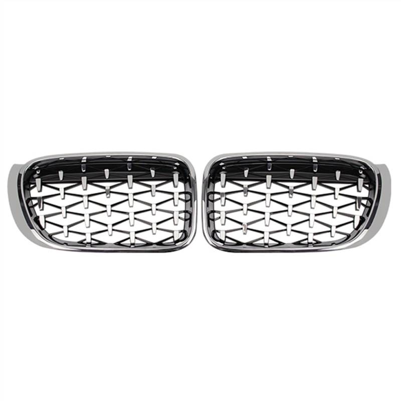 YPLVWSOYQ Nieren Kühlergrille Kompatibel Mit X3 X4 F25 F26 2014 2015 2016 2017 Auto Front Nierengitter Lufteinlass Grill Snap-on Stoßstange Haube(All Silver) von YPLVWSOYQ
