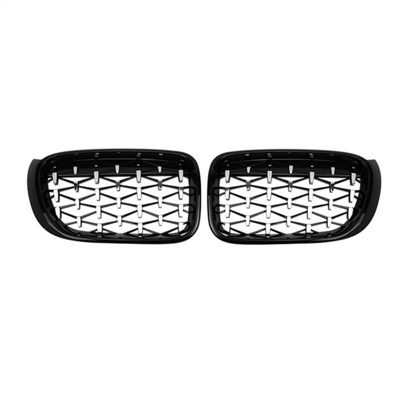 YPLVWSOYQ Nieren Kühlergrille Kompatibel Mit X3 X4 F25 F26 2014 2015 2016 2017 Auto Front Nierengitter Lufteinlass Grill Snap-on Stoßstange Haube(Silver Black) von YPLVWSOYQ