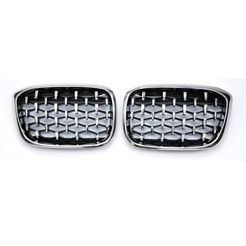 YPLVWSOYQ Nieren Kühlergrille Kompatibel Mit X3 X4 G01 G08 G02 2017 2018 2019 2020 2021 Auto-Front-Nierengitter Snap-on Obere Grillabdeckung Stoßfängerhaube(All Silver) von YPLVWSOYQ