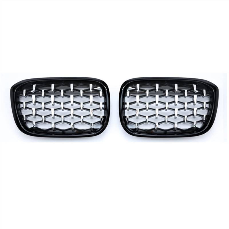 YPLVWSOYQ Nieren Kühlergrille Kompatibel Mit X3 X4 G01 G08 G02 2017 2018 2019 2020 2021 Auto-Front-Nierengitter Snap-on Obere Grillabdeckung Stoßfängerhaube(Silver Black) von YPLVWSOYQ