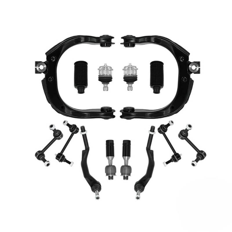 YPLVWSOYQ Querlenker vorne Oben Kompatibel Mit Buick Für Rainier 2004 2005 2006 2007 K640294 K640293 EV80965 ES3675 14-teiliger Vorderer Oberer Querlenker-Kugelgelenk-Stabilisator-Endverbindungssatz von YPLVWSOYQ