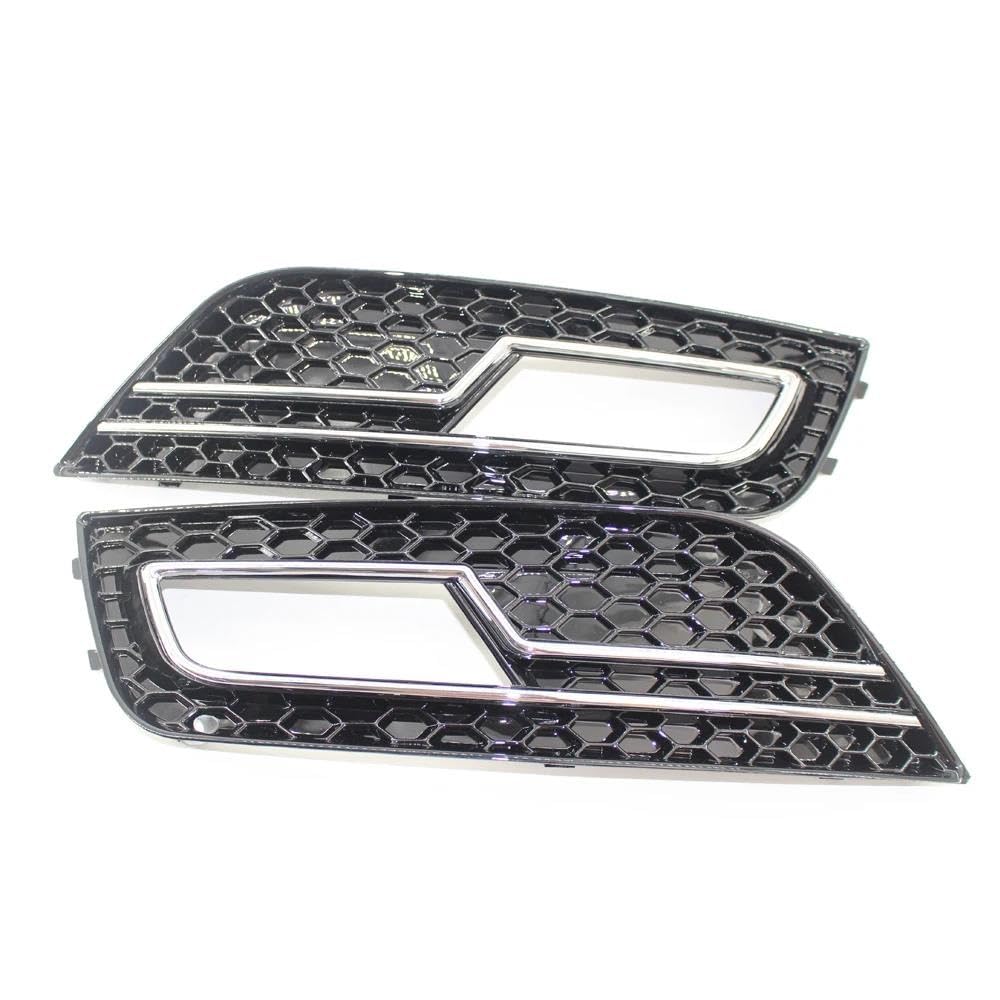 YPLVWSOYQ Stoßstangengitter Kompatibel Mit A4 B8.5 2013 2014 2015 2016 Wabengitter Auto Frontstoßstange Nebelscheinwerfer Kühlergrill Abdeckung Nebelscheinwerfer Grill(Chrome Black) von YPLVWSOYQ