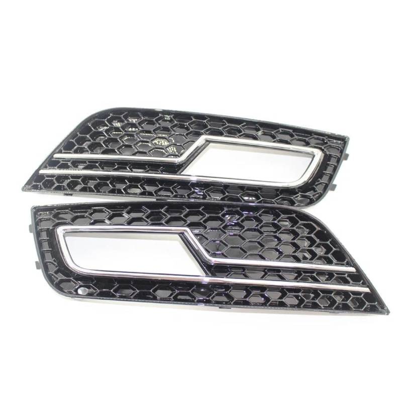 YPLVWSOYQ Stoßstangengitter Kompatibel Mit A4 B8.5 2013 2014 2015 2016 Wabengitter Auto Frontstoßstange Nebelscheinwerfer Kühlergrill Abdeckung Nebelscheinwerfer Grill(Chrome Black) von YPLVWSOYQ
