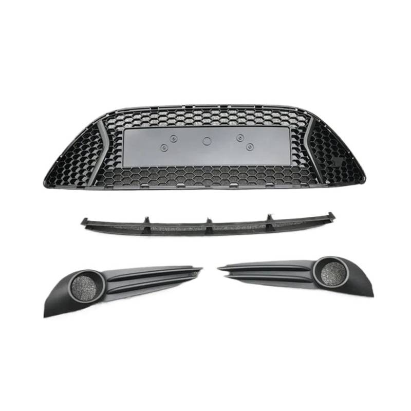 YPLVWSOYQ Stoßstangengitter Kompatibel Mit Ford Für Focus Für ST 2012 2013 2014, Nach Vorne Gerichteter Stoßstangengrill, Oberer Unterer Kühlergrill, Nebelscheinwerferrahmen(Grill Fog Light Rame) von YPLVWSOYQ