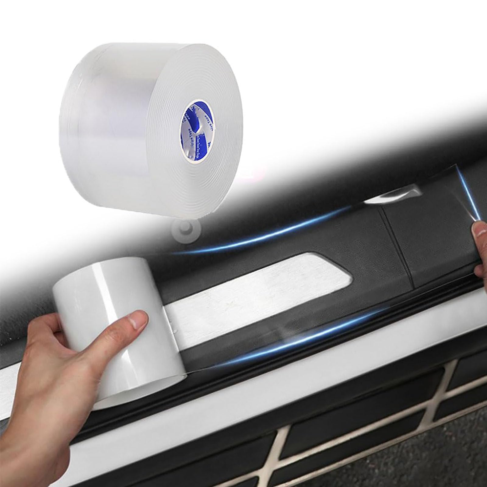 Kompatibel für MG HS ONE ZS, 3M Lange Schutzfolie für die Autotürschwelle, Selbstklebender Klebebandaufkleber mit Kratzschutzstreifen für die Türkante,Transparent-7CM Wide von YPSQQHD