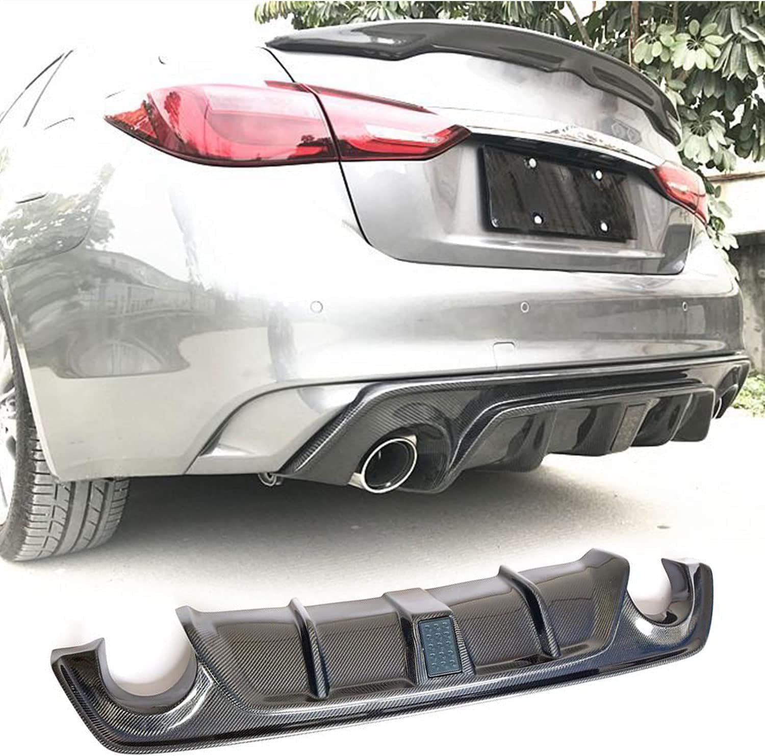 YPZJJBLD Universeller ABS-Heckdiffusor für Infiniti Q50 Base Sport 2018-2019 einstellbar mit Montage-Kit – verbessert Aerodynamik & sportliches Design YPZJJBLD Universeller ABS-Heckdiffusor für Infiniti Q50 Base Sport 2018-2019 einstellbar mit Montage-Kit – verbessert Aerodynamik & sportliches Design von YPZJJBLD