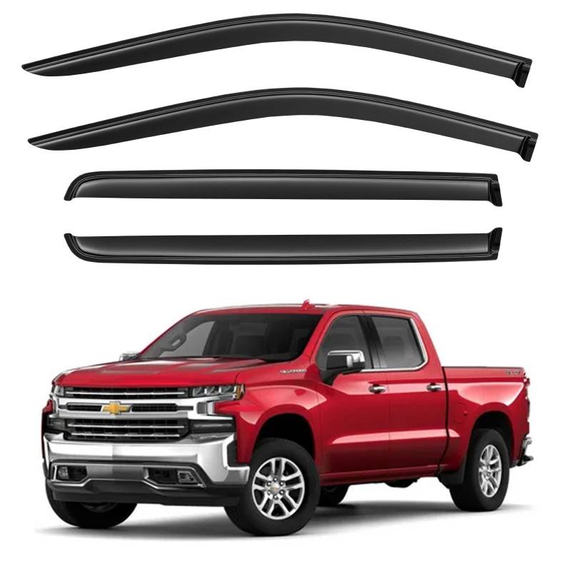 Fenstervisiere Regenschutz für 2019–2024 Chevy Silverado/GMC Sierra 1500, Fenster-Windabweiser für 20–24 Silverado/Sierra 2500HD 3500HD Crew Cab von YQAUTEC
