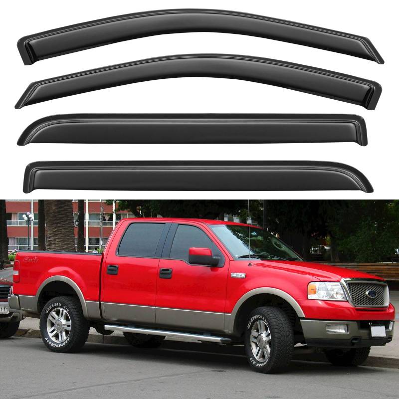 Regenschutz für Fenster 2004 2005 2006 2007 2008 Ford F150 SuperCrew, Fensterlüftungsvisiere Windabweiser für 06 07 08 Lincoln Mark LT von YQAUTEC