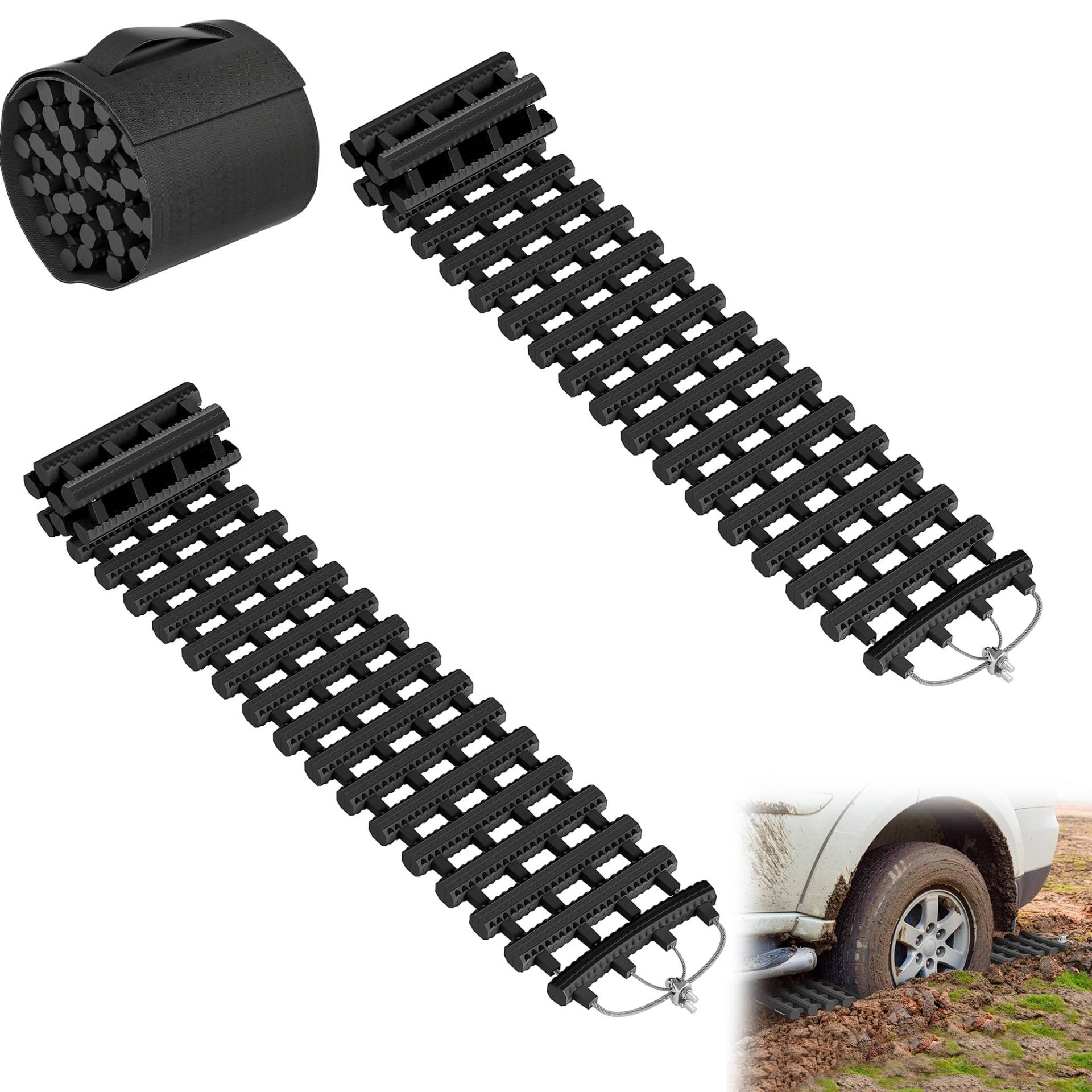 YRHome Anfahrhilfe Traktionshilfe Sandmatte Tracking Mat 100 x 21 cm Anfahrtshilfe Traktionsmatte Anfahrmatte Offroad mit Tragetasche Sandblech für Schnee, Schlamm, EIS YRHome Anfahrhilfe Traktionshilfe Sandmatte Tracking Mat 100 x 21 cm Anfahrtshilfe Traktionsmatte Anfahrmatte Offroad mit Tragetasche Sandblech für Schnee, Schlamm, EIS von YRHome