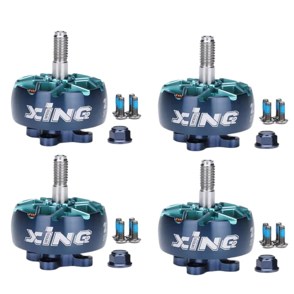 4 Stück XING2 V2 2207 2306 1755 1855 2555 2755KV Bürstenlose Motoren für 4–6S FPV-Drohnen mit 5 mm Welle(2207 2755KV) von YRcEKH