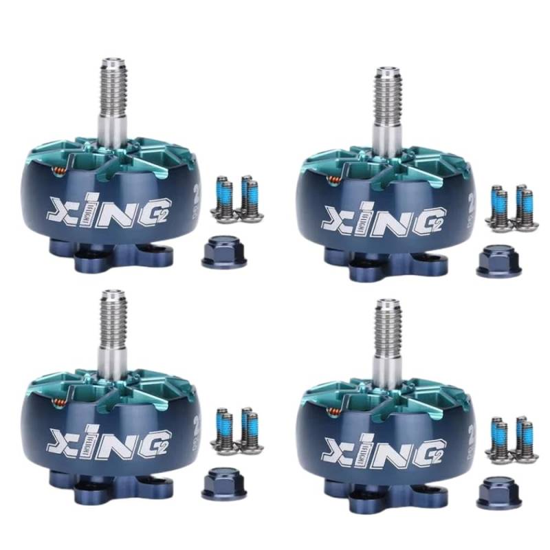 4 Stück XING2 V2 2207 2306 1755 1855 2555 2755KV Bürstenlose Motoren für 4–6S FPV-Drohnen mit 5 mm Welle(2207 2755KV) von YRcEKH
