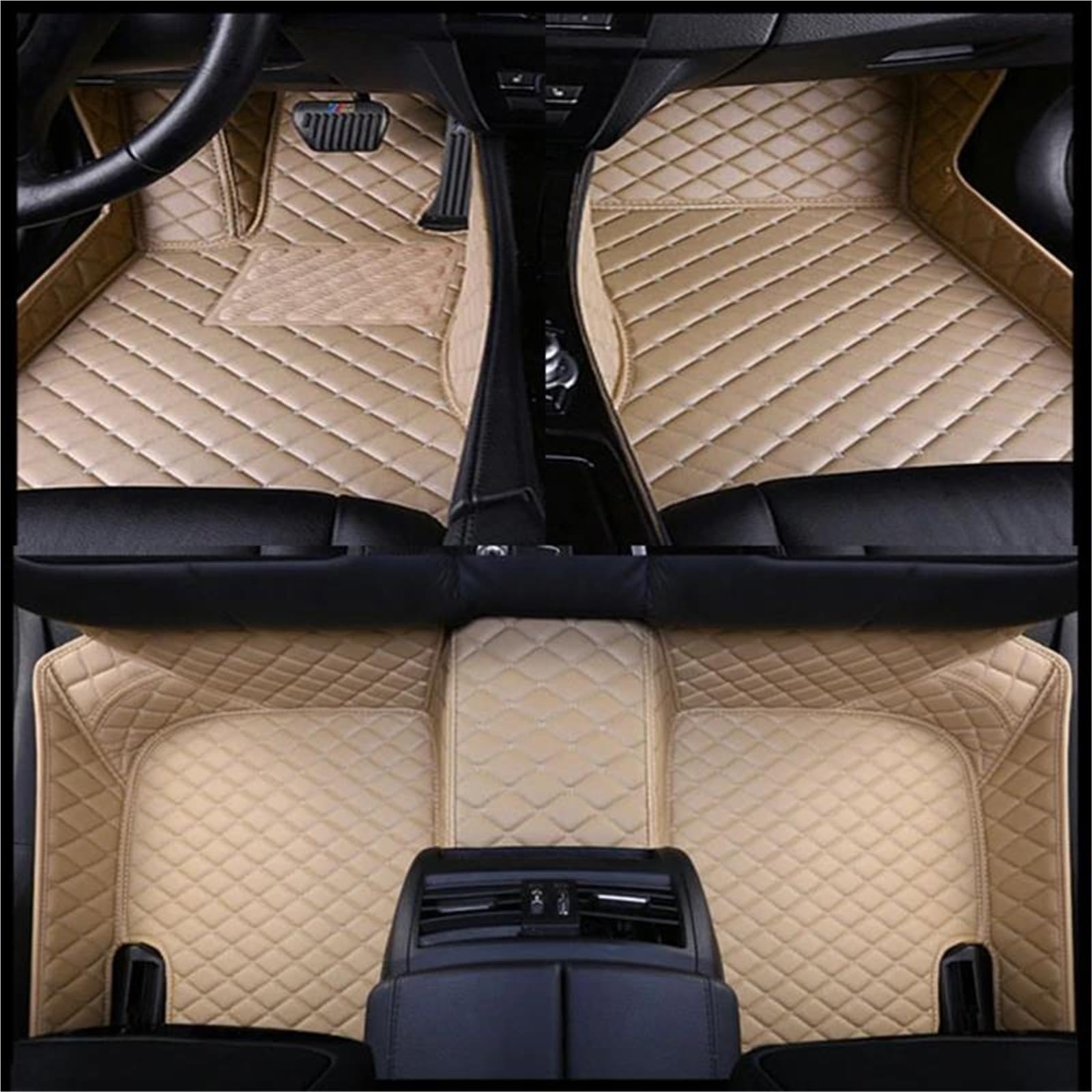 Auto Fußmatten Für A7 Für S7 2010 2011 2012 2013 2014 2015 2016 2017 2018 2019 2020 2021 2022 2023 Auto Fußmatten Auto Teppiche Fuß Coche Zubehör Auto Automatten(Beige,2010-2018) von YSASFZX