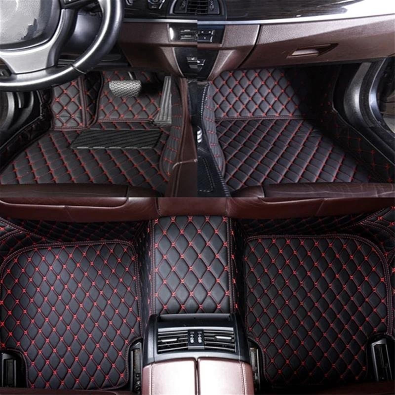 Auto Fußmatten Für A7 Für S7 2010 2011 2012 2013 2014 2015 2016 2017 2018 2019 2020 2021 2022 2023 Auto Fußmatten Auto Teppiche Fuß Coche Zubehör Auto Automatten(Schwarz Rot,2010-2018) von YSASFZX