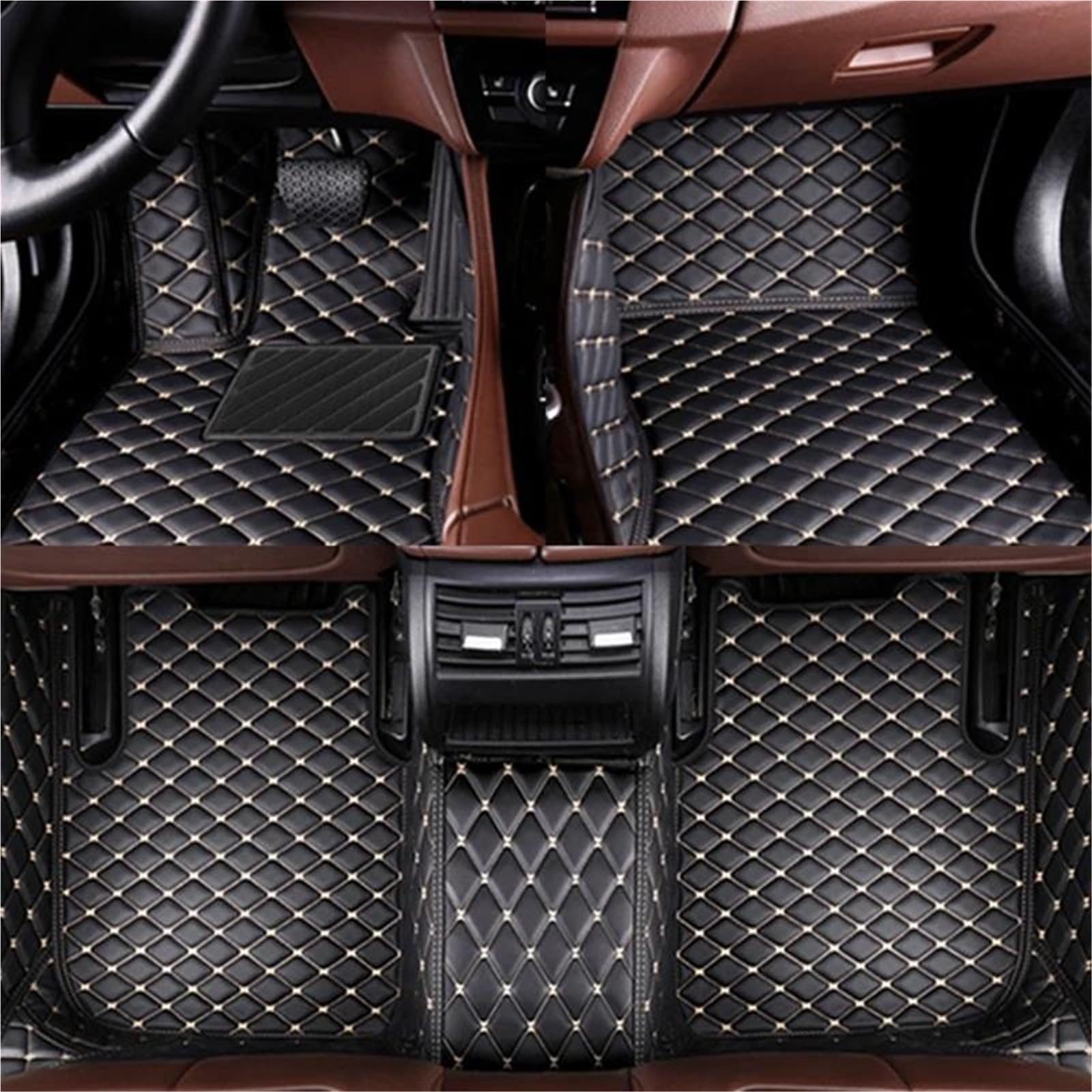 Auto Fußmatten Für A7 Für S7 2010 2011 2012 2013 2014 2015 2016 2017 2018 2019 2020 2021 2022 2023 Auto Fußmatten Auto Teppiche Fuß Coche Zubehör Auto Automatten(Schwarzbeige,2010-2018) von YSASFZX