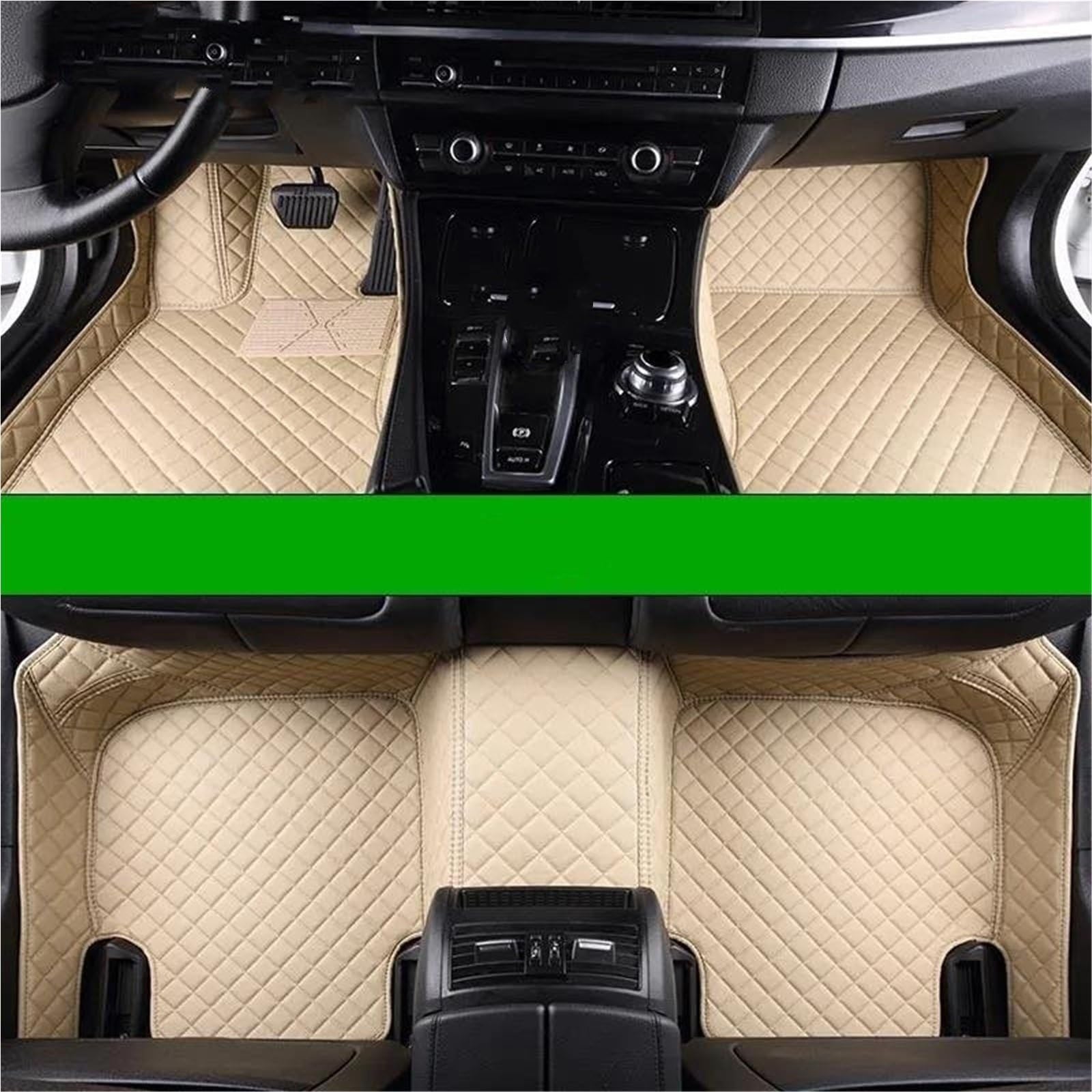 Auto Fußmatten Für Acura Für ZDX 2009 2010 2011 2012 2013 2014 2015 2016 2017 2018 2019 2020 2021 2022 2023 Auto Fußmatten Auto Teppiche Fuß Coche Auto Automatten(Beige) von YSASFZX
