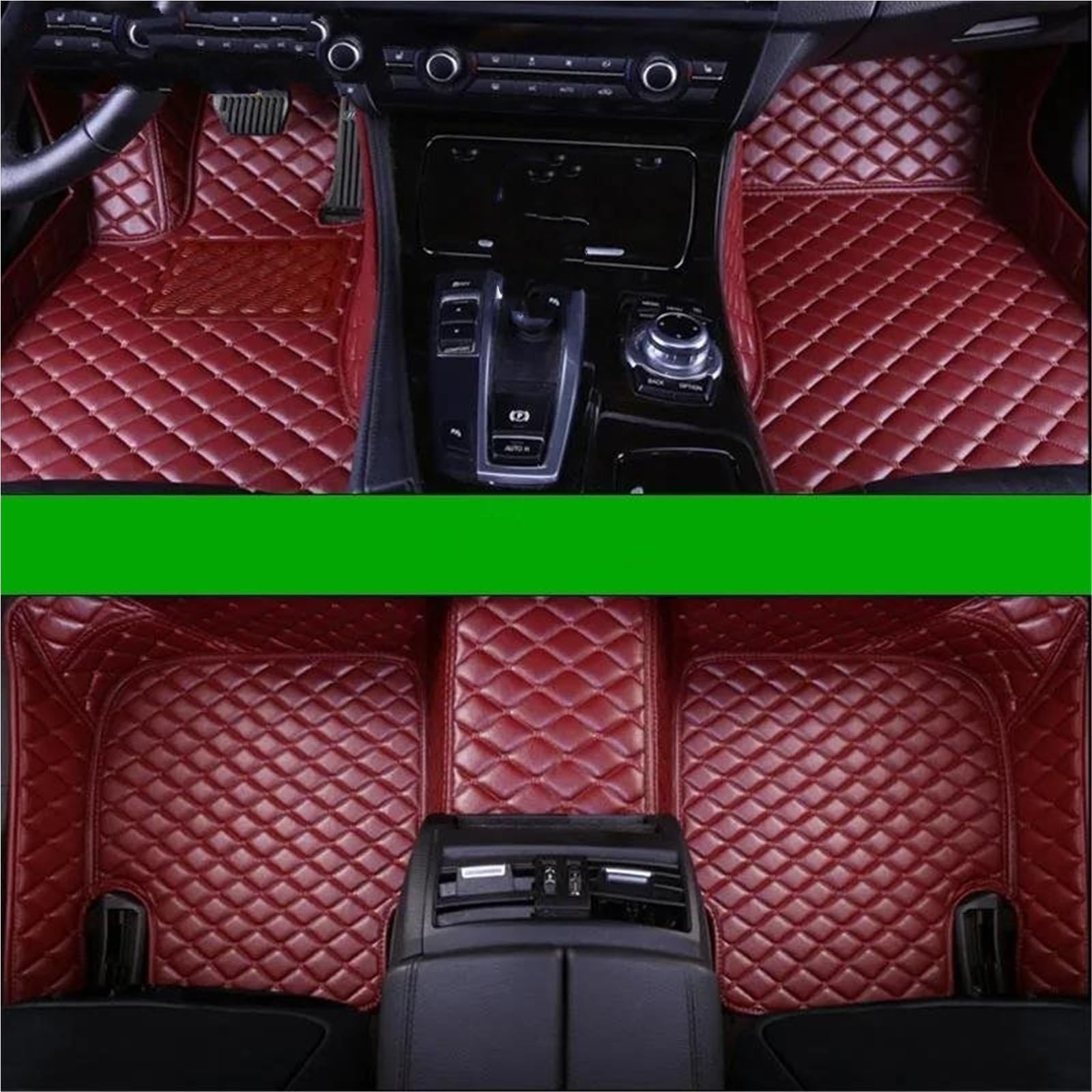 Auto Fußmatten Für Acura Für ZDX 2009 2010 2011 2012 2013 2014 2015 2016 2017 2018 2019 2020 2021 2022 2023 Auto Fußmatten Auto Teppiche Fuß Coche Auto Automatten(Rotwein) von YSASFZX