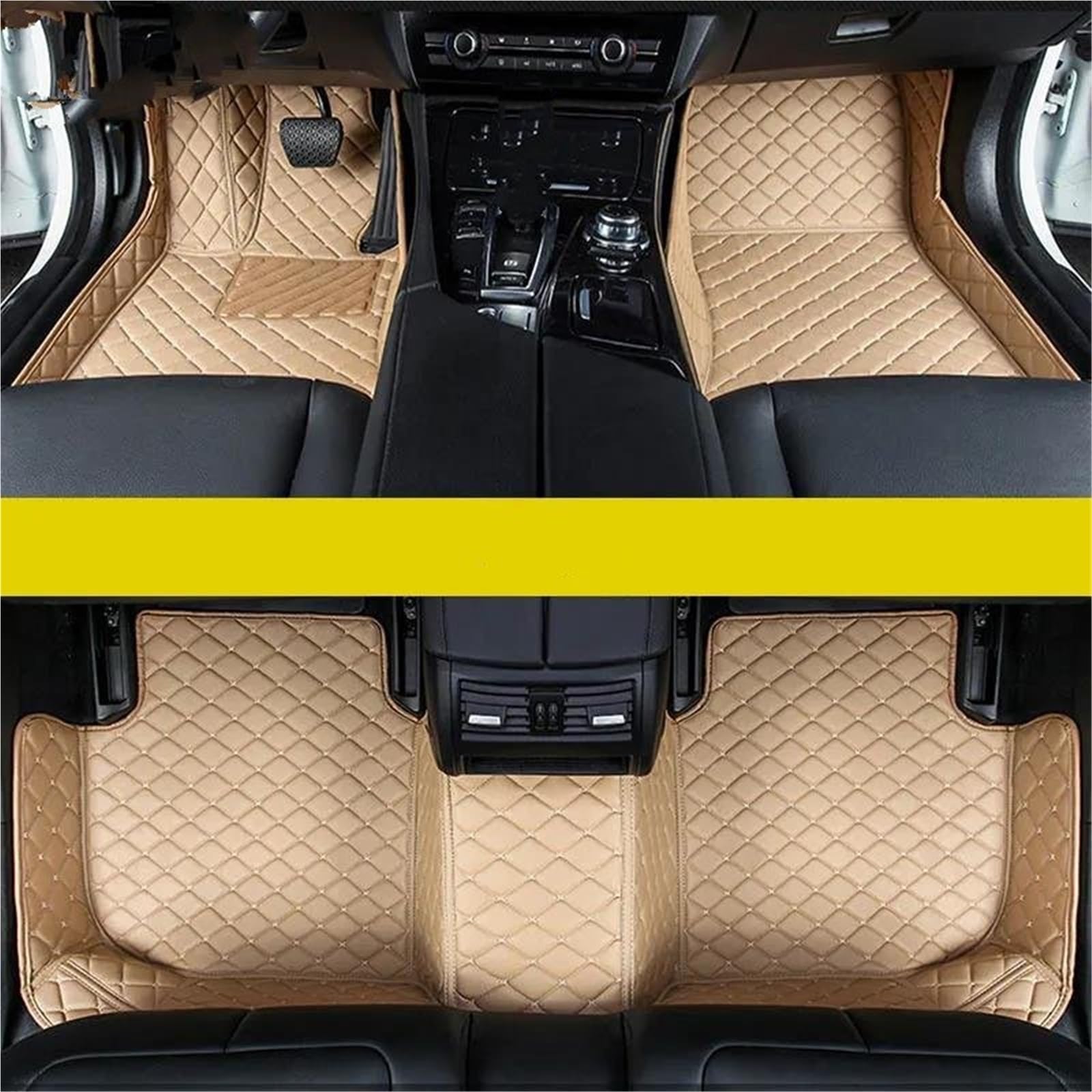 Auto Fußmatten Für Cayman 981 987 2005 2006 2007 2008 2009 2010 2011 2012 2013 2014 2015-2022 Auto Fußmatten Auto Teppiche Fuß Coche Zubehör Auto Automatten(Beige,2013-2022) von YSASFZX