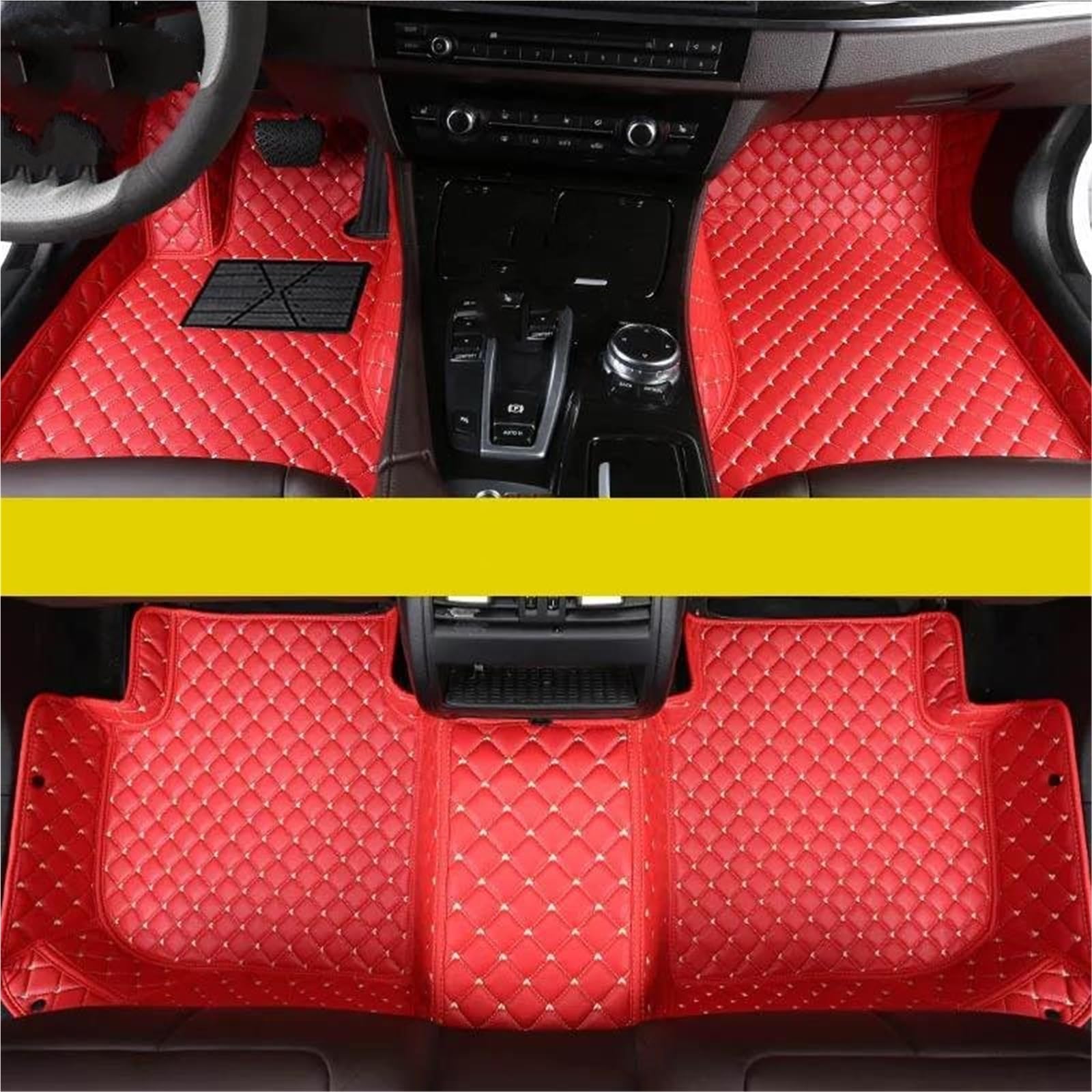 Auto Fußmatten Für Cayman 981 987 2005 2006 2007 2008 2009 2010 2011 2012 2013 2014 2015-2022 Auto Fußmatten Auto Teppiche Fuß Coche Zubehör Auto Automatten(Rot,2005-2011) von YSASFZX