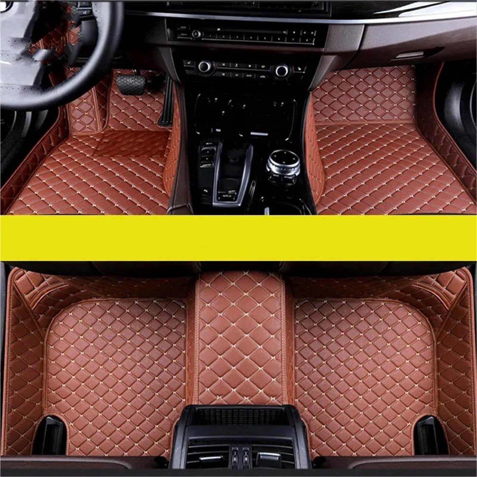 Auto Fußmatten Für SQ5 2012 2013 2014 2015 2016 2017 2018 2019 2020 2021 2022 2023 Auto Fußmatten Auto Teppiche Fuß Coche Zubehör Auto Automatten(Braun,2012-2020) von YSASFZX