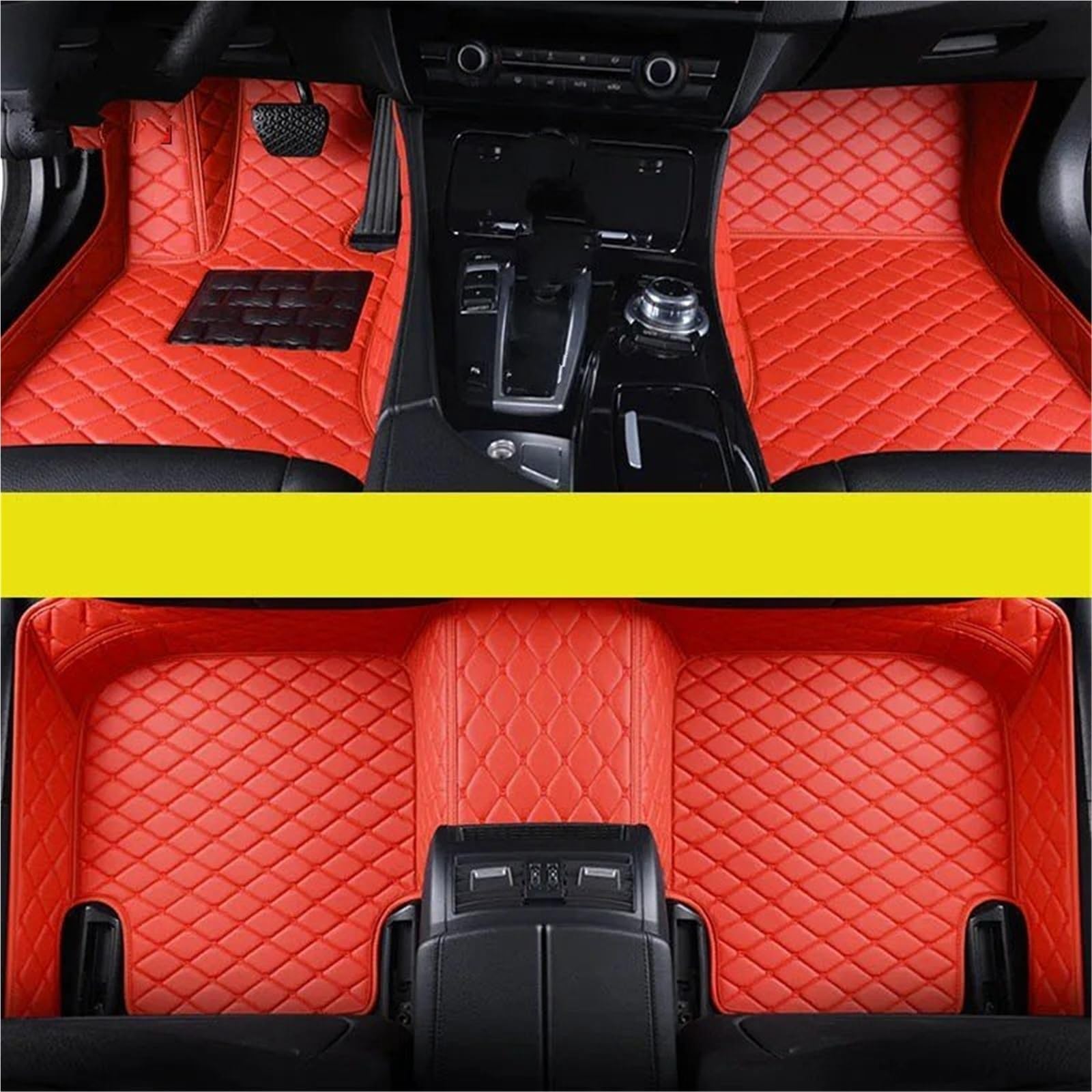 Auto Fußmatten Für SQ5 2012 2013 2014 2015 2016 2017 2018 2019 2020 2021 2022 2023 Auto Fußmatten Auto Teppiche Fuß Coche Zubehör Auto Automatten(Rot,2012-2020) von YSASFZX