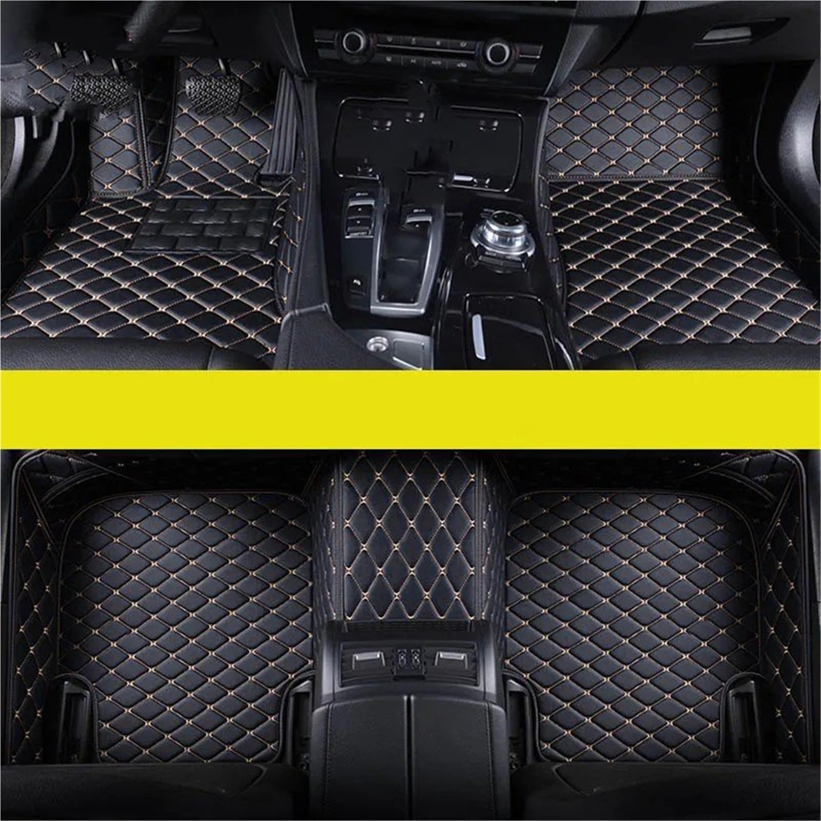 Auto Fußmatten Für SQ5 2012 2013 2014 2015 2016 2017 2018 2019 2020 2021 2022 2023 Auto Fußmatten Auto Teppiche Fuß Coche Zubehör Auto Automatten(Schwarzbeige,2012-2020) von YSASFZX