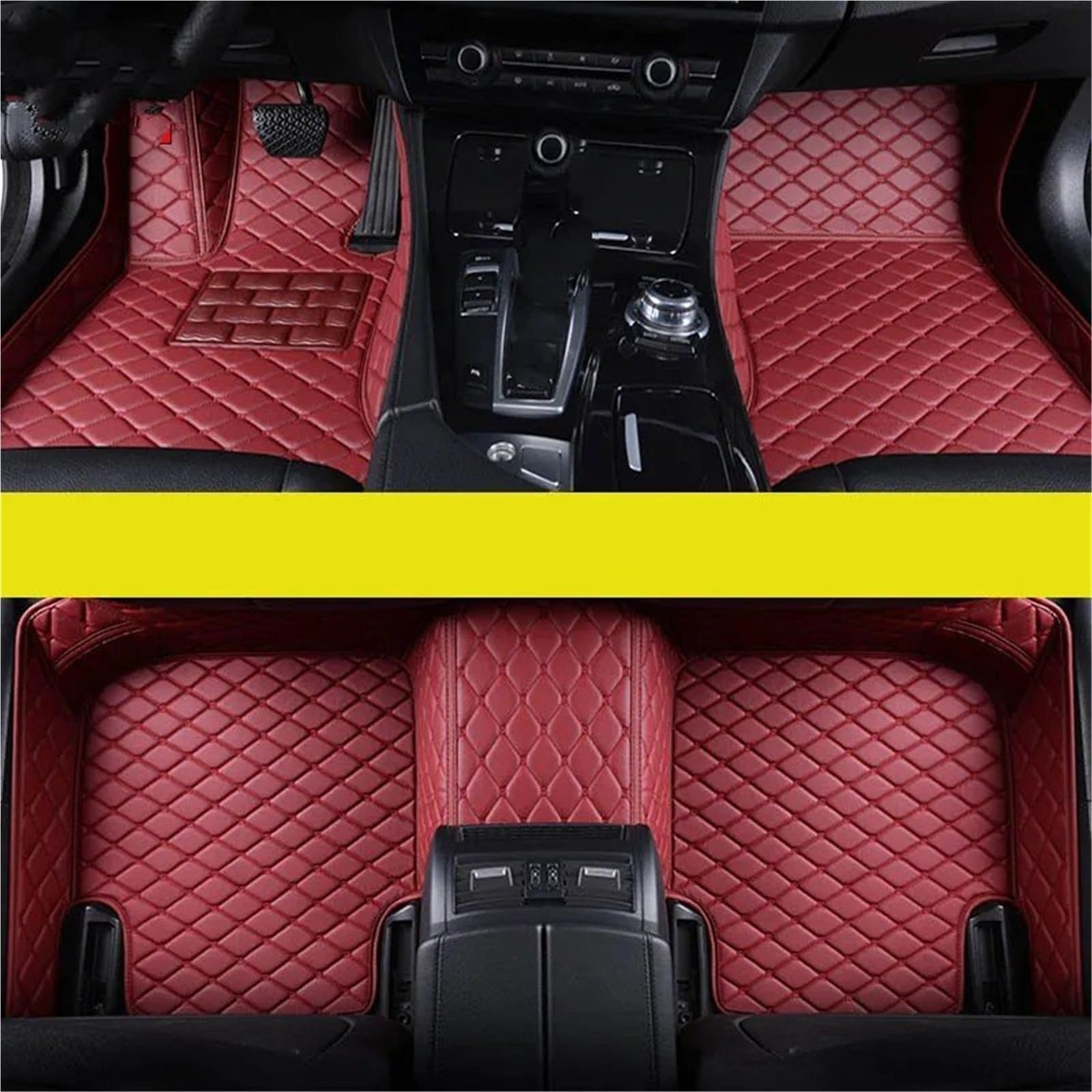 Auto Fußmatten Für SQ5 2012 2013 2014 2015 2016 2017 2018 2019 2020 2021 2022 2023 Auto Fußmatten Auto Teppiche Fuß Coche Zubehör Auto Automatten(WEINROT,2012-2020) von YSASFZX