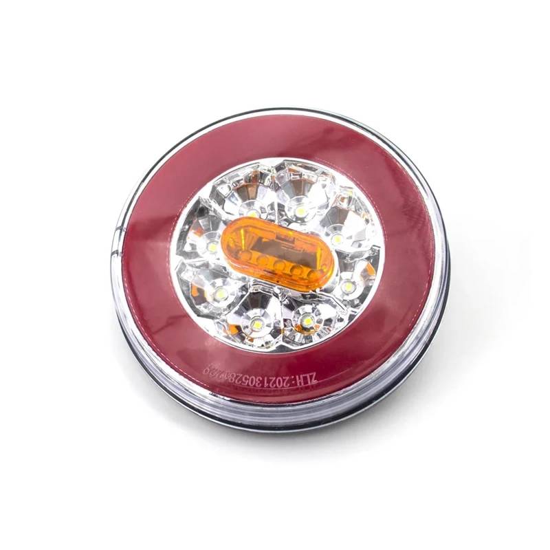 YSASFZX Auto Rücklichter 1/2/4x Round 12V 24V Trailer Truck Dynamic Rear Tail Running Trun Signal Reverse Brake Stop Lamp For Caravan Lorry Tractor Rücklicht(One) von YSASFZX