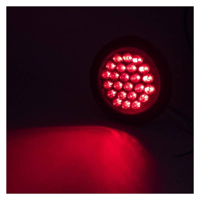 YSASFZX Auto Rücklichter 1/2pcs 12V 24V 24 Round Rear Tail Light Side Warning Indicator Running Reverse Turn Signal Lamp Car Truck Trailer Reflector Rücklicht von YSASFZX