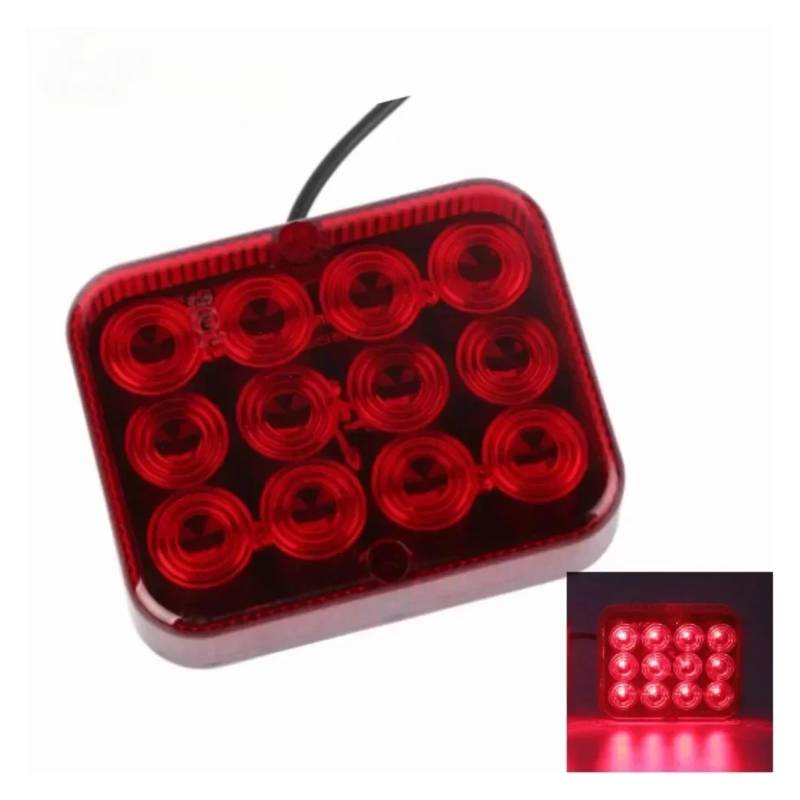 YSASFZX Auto Rücklichter 12V 24V 12 Rear Tail Fog Light Driving Lamps Safety Warning Brake Stop Indicator Waterproof Truck Trailer Boat For Caravan Lorry Rücklicht von YSASFZX
