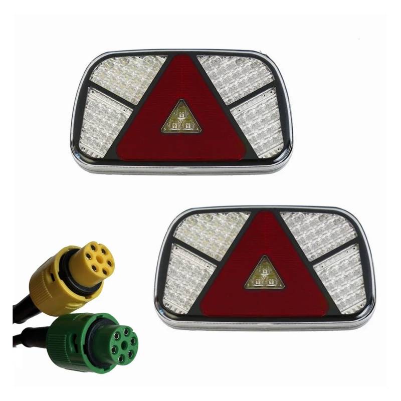 YSASFZX Auto Rücklichter 12V 24V 68 Car Truck Tail Light Rear Stop Brake Fog Light Signal Number Plate Lamp 6 Core Wiring Harness Trailer Lorry Rücklicht von YSASFZX