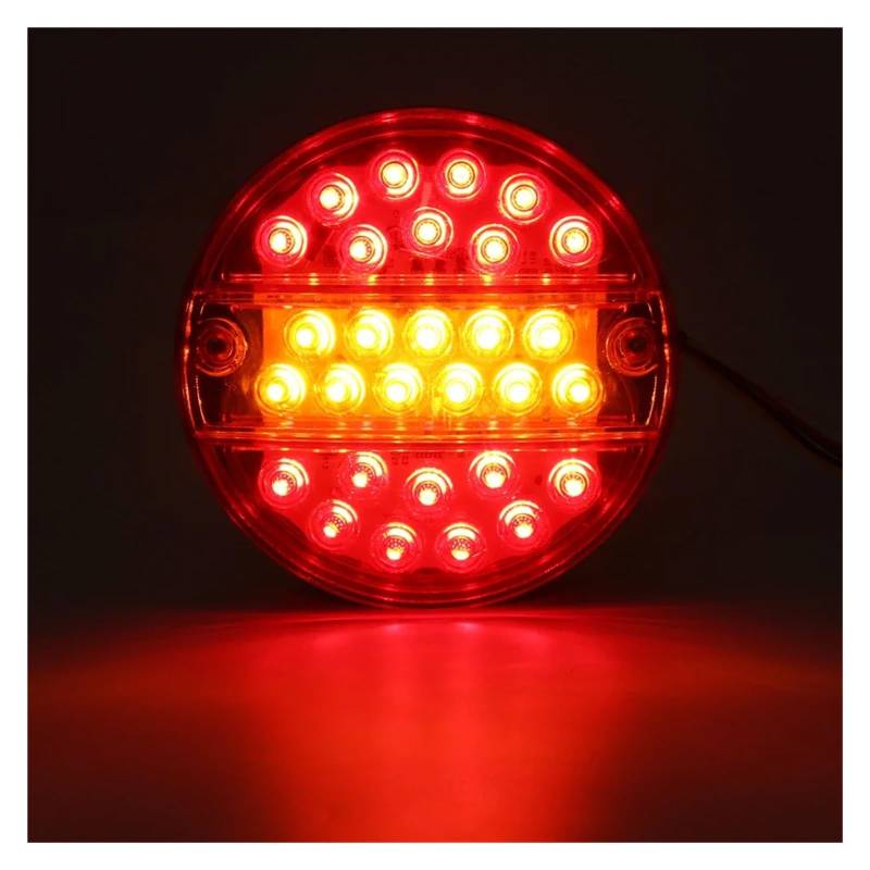 YSASFZX Auto Rücklichter 2/4PCS 12V-24V 29 Tail Light Round 5.6" Hamburger Rear Brake Reverse Turn Stop Signal Lamp Van Trailer Truck Lorry ATV Rücklicht von YSASFZX