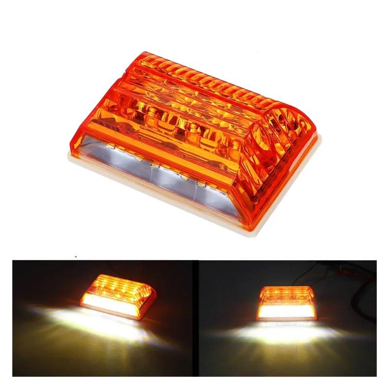 YSASFZX Auto Rücklichter 24V 20 Car Truck Side Marker External Squarde Warning Tail Light Indicator Lamp Boat Trailer Bus For Caravan Camper Amber Rücklicht von YSASFZX