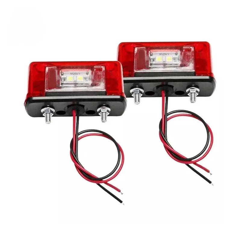 YSASFZX Auto Rücklichter 2PCS 12V 24V License Number Plate Light Rear Tail Signal Lamp Universal Automobile Car Truck Trailer Lorry Waterproof Rücklicht von YSASFZX