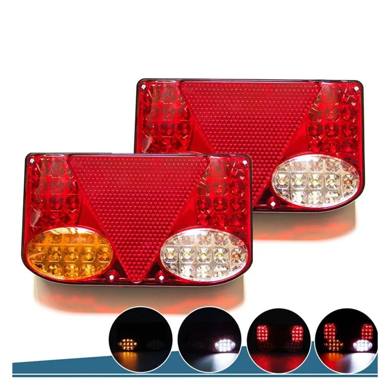 YSASFZX Auto Rücklichter 2PCS 12V Car Truck Tail Light Rear Stop Brake Light Signal Lamp Indicator Waterproof Van Lorry Trailer Rücklicht von YSASFZX