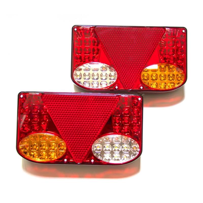YSASFZX Auto Rücklichter 2PCS 12V Car Truck Tail Light Taillight Rear Stop Brake Light Turn Signal Lamp Indicator For Van Lorry Trailer For Caravan Rücklicht von YSASFZX