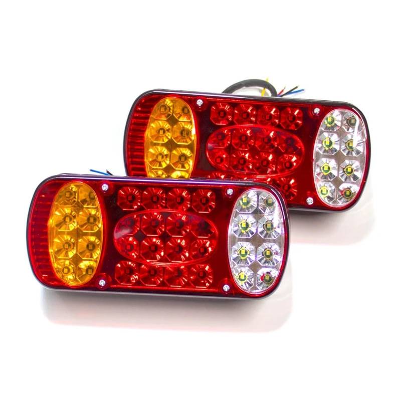 YSASFZX Auto Rücklichter 2Pcs 12V 32 Car Truck Tail Light Rear Stop Brake Light Signal Lamp Indicator Waterproof Trailer Truck Lorry Caravans Rücklicht von YSASFZX