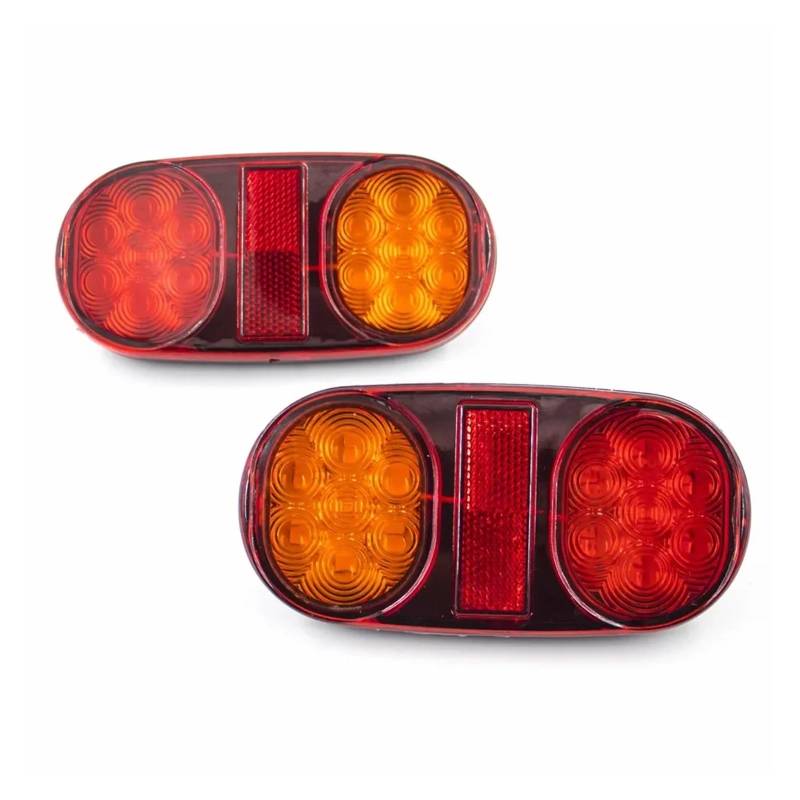 YSASFZX Auto Rücklichter 2pcs 12V 24V 14 Car Truck Tail Light Taillight Rear Stop Brake Light Indicator Signal Lamp Trailer For Caravan Van Lorry Rücklicht von YSASFZX