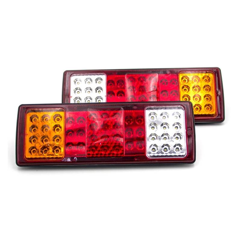 YSASFZX Auto Rücklichter 2pcs 48 24V Car Trailer Truck Tail Light Stop Rear Brake Turn Signal Indicator Lamp Lorry Caravans Bus Van RV Camper Rücklicht von YSASFZX