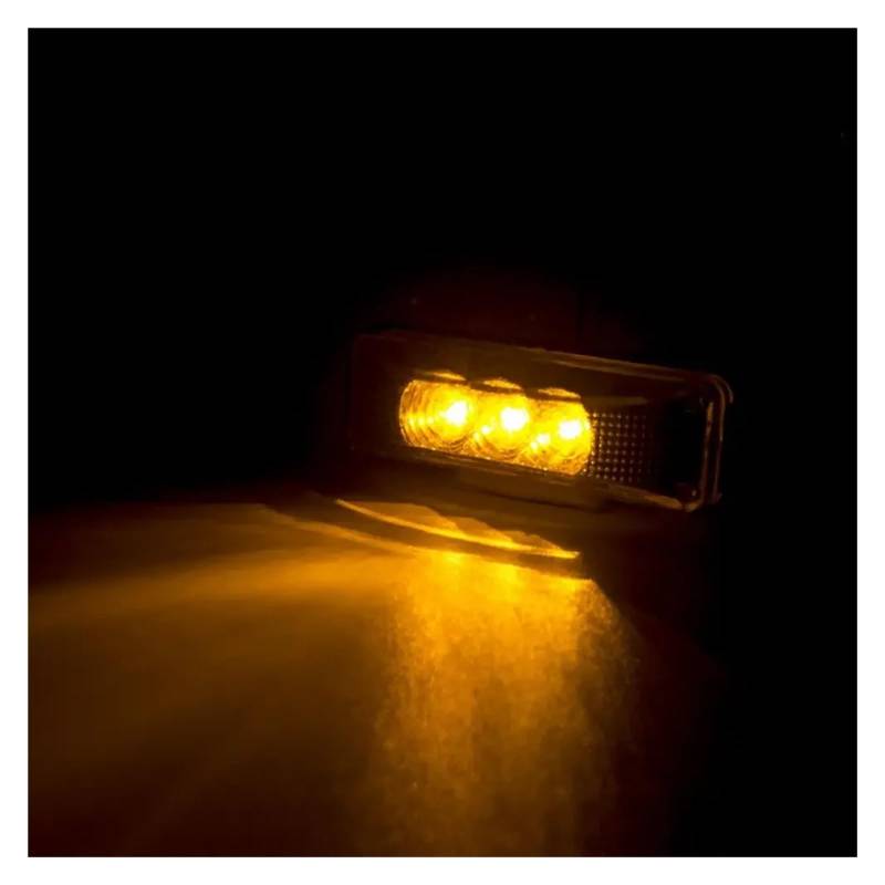 YSASFZX Auto Rücklichter 2x 12V 24V 3 Side Marker Clearance Tail Light Warning Signal Brake Indicator Trailer Lamp Pickup Truck Lorry Rücklicht(Gelb) von YSASFZX