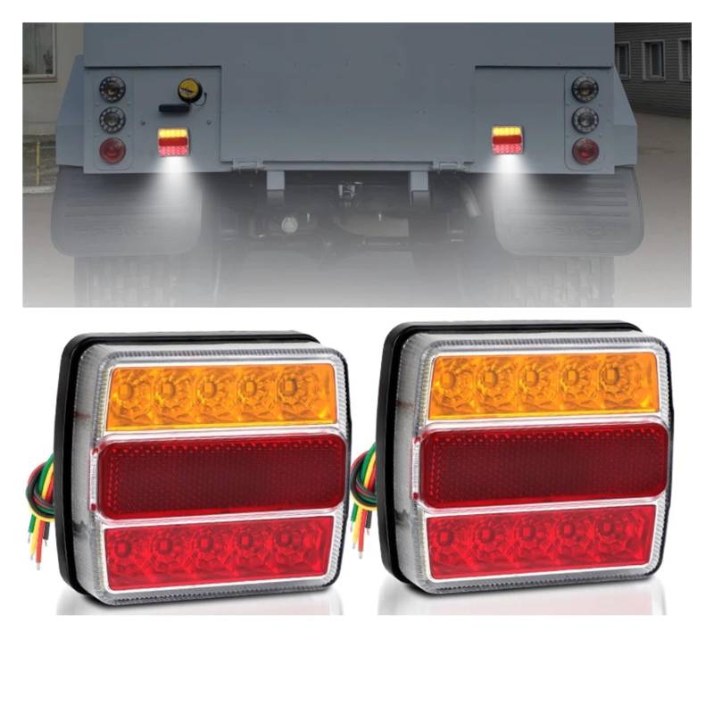 YSASFZX Auto Rücklichter 4 Inch 12V Rear Tail Brake Light Turn Signal Licesen Number Plate Lamp Trailer Bus For Caravan Boat Van Bus 4x4 Pickup RV Rücklicht von YSASFZX