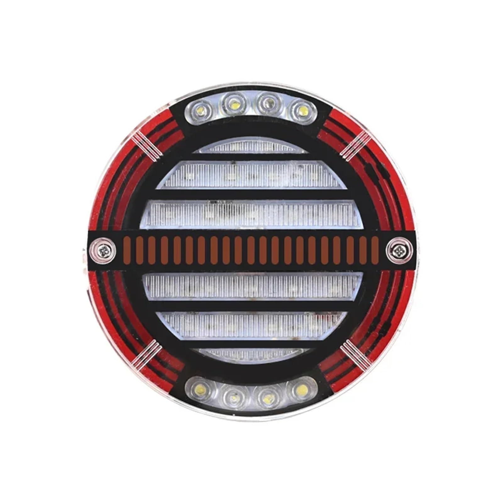 YSASFZX Auto Rücklichter 5.3" Inch 12V 24V Round Sequential Brake DRL Turn Tail Light Reverse Lamp For Car Truck Trailers Tractor Lorry Van Rücklicht(One piece) von YSASFZX