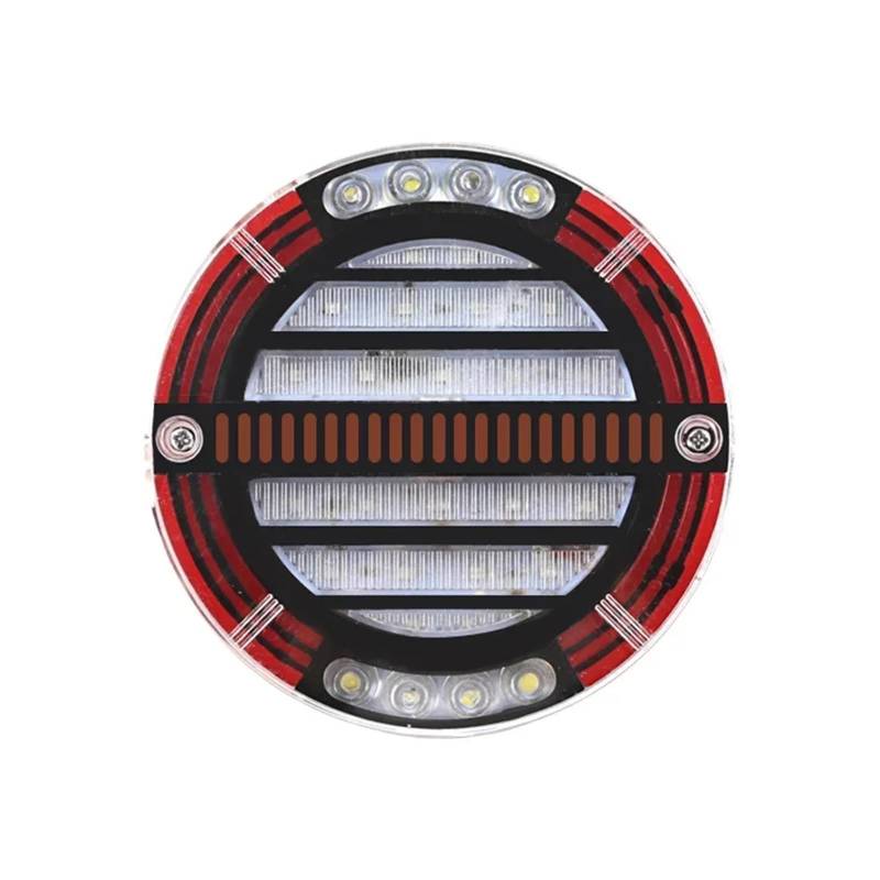 YSASFZX Auto Rücklichter 5.3" Inch 12V 24V Round Sequential Brake DRL Turn Tail Light Reverse Lamp For Car Truck Trailers Tractor Lorry Van Rücklicht(One piece) von YSASFZX