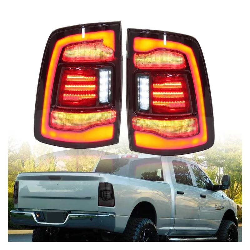 YSASFZX Auto Rücklichter For Dodge For Ram 1500 2500 2009-2018 Tail Light Rear Light Turn Signal Brake Light Driving Light Auto Accessories Rücklicht von YSASFZX