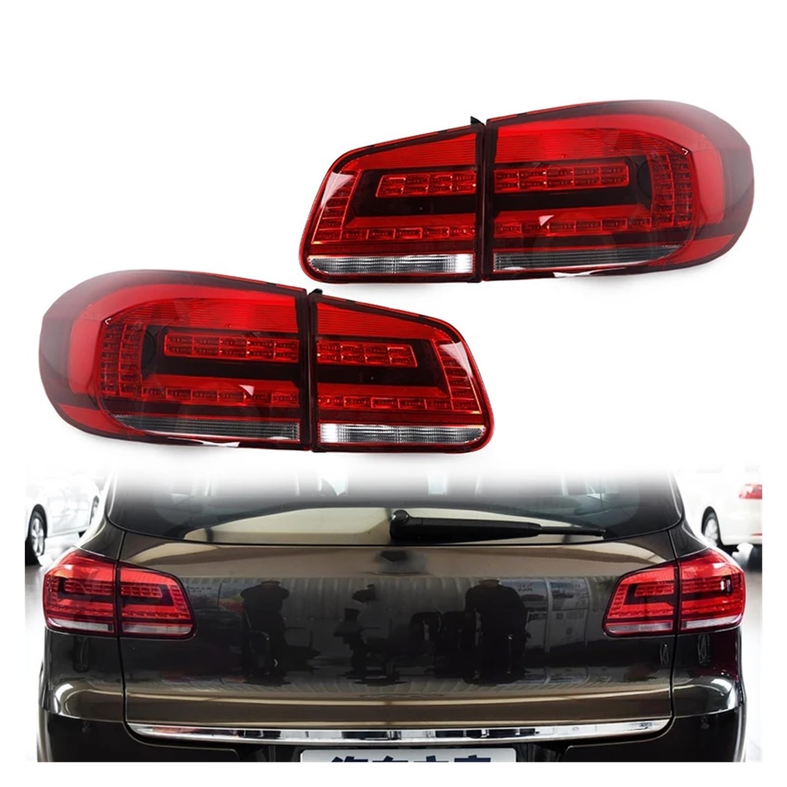 YSASFZX Auto Rücklichter LED-Rücklicht für VW für Tiguan 2013 2014 2015 2016 Heckstoßstange Bremswarnleuchte Rücklicht Montage Autoteile von YSASFZX