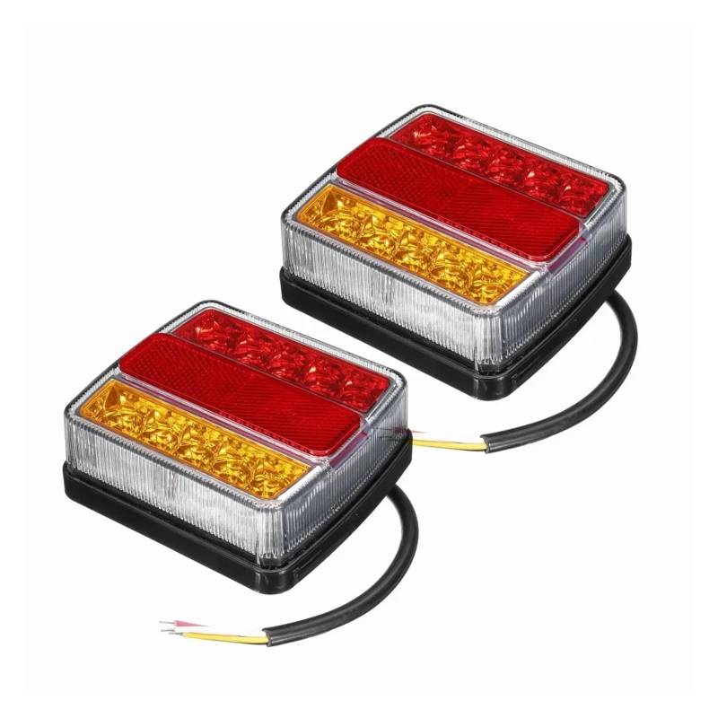 YSASFZX Auto Rücklichter Square 4 Inch 12V Rear Tail Brake Light Turn Signal Number Plate Lamp Trailer Bus Boat Van Bus 4x4 Pickup RV Rücklicht von YSASFZX