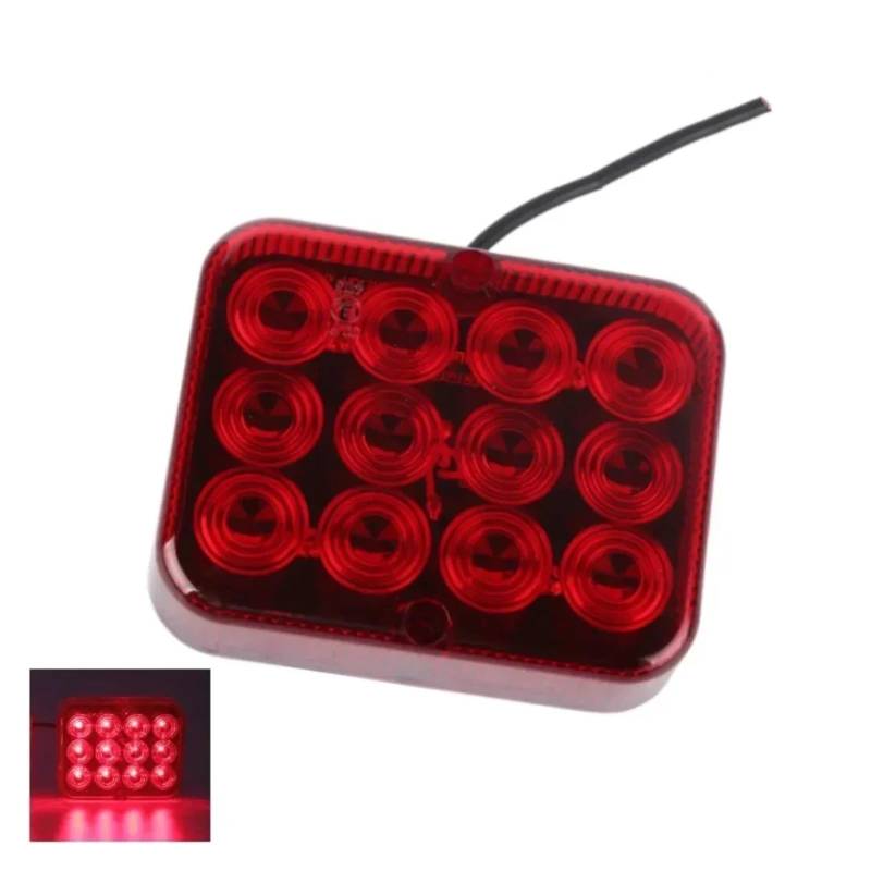 YSASFZX Auto Rücklichter Waterproof 12V 24V 12 Chips Fog Light Driving Tail Rear Safety Warning LampTruck Trailer For Caravan Towing Boat Rücklicht von YSASFZX