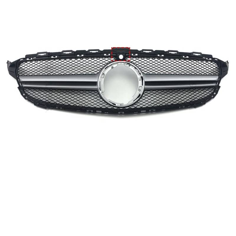 Front Grill Grills Diamant-Frontstoßstangengrill Für M&ercedes W205 Grill C205 B&ENZ C 2014-2021 C200 C260 C180 C250 C300 Coupe AMG C43 Tuning GT GTR(V19-21Silver with Cam) von YSBVBLRMRV