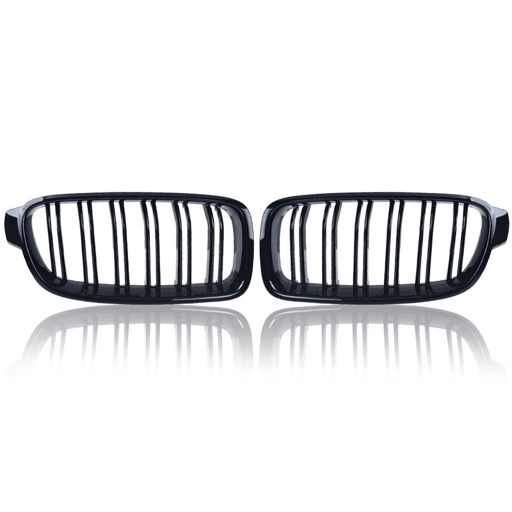 Front Grill Grills Für 3er Für F30 Für F35 2013-2019 Auto-Kühlergrill Racing-Frontsport-Grill, Glänzender Schwarzer Doppellamellen-Nierengrill Front Grill Grills Für 3er Für F30 Für F35 2013-2019 Auto-Kühlergrill Racing-Frontsport-Grill, Glänzender Schwarzer Doppellamellen-Nierengrill von YSBVBLRMRV
