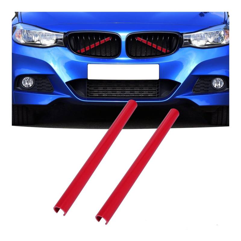 Front Grill Grills Für F30 F10 F20 F11 F31 Kühlergrill-Einsatzleisten Grillstreifen-Dekorationszubehör Paar Vordere Kühlergrill-Zierleisten-Abdeckung(Model B Red) von YSBVBLRMRV